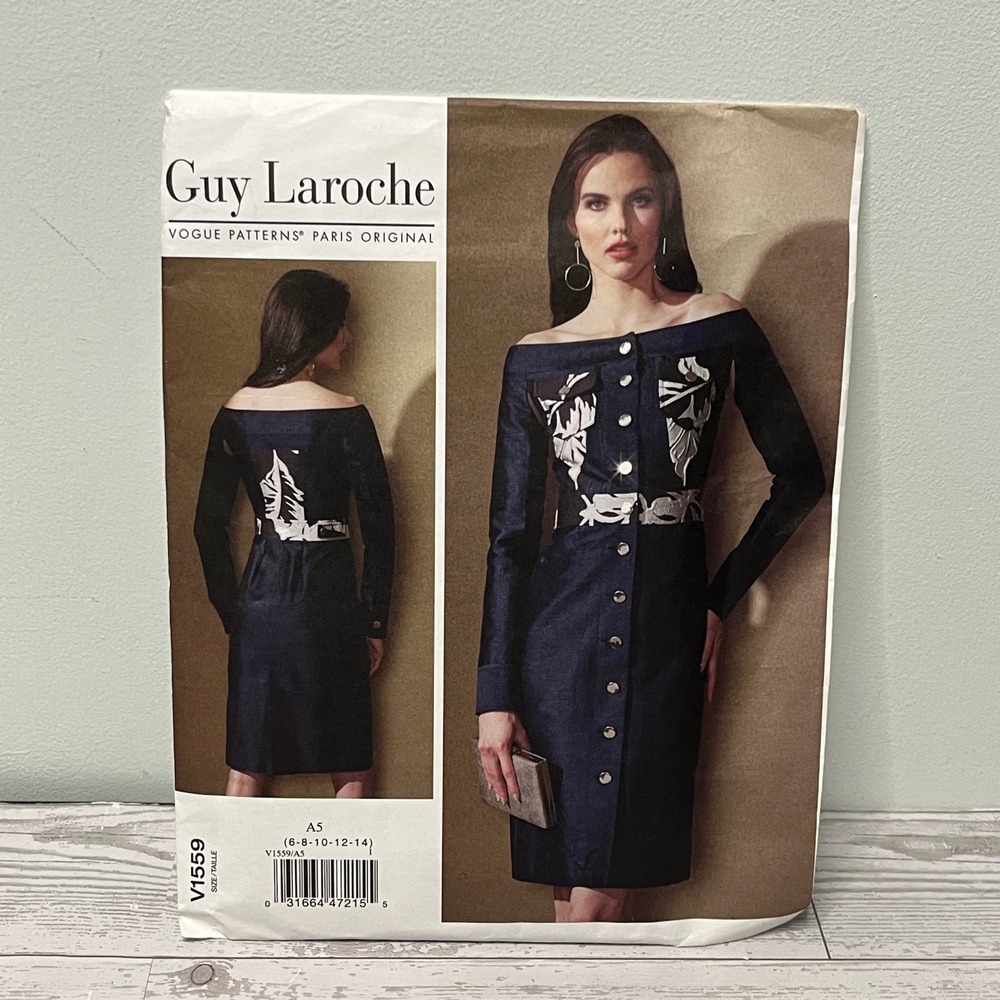 Guy Laroche Vogue V1559 Paris Original Dress Sewing Pattern Size 6-14 Uncut